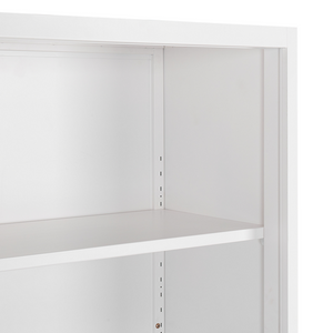 Armadietto con 2 ante e scaffale aperto con chiusura a chiave bianco ufficio di casa stile moderno