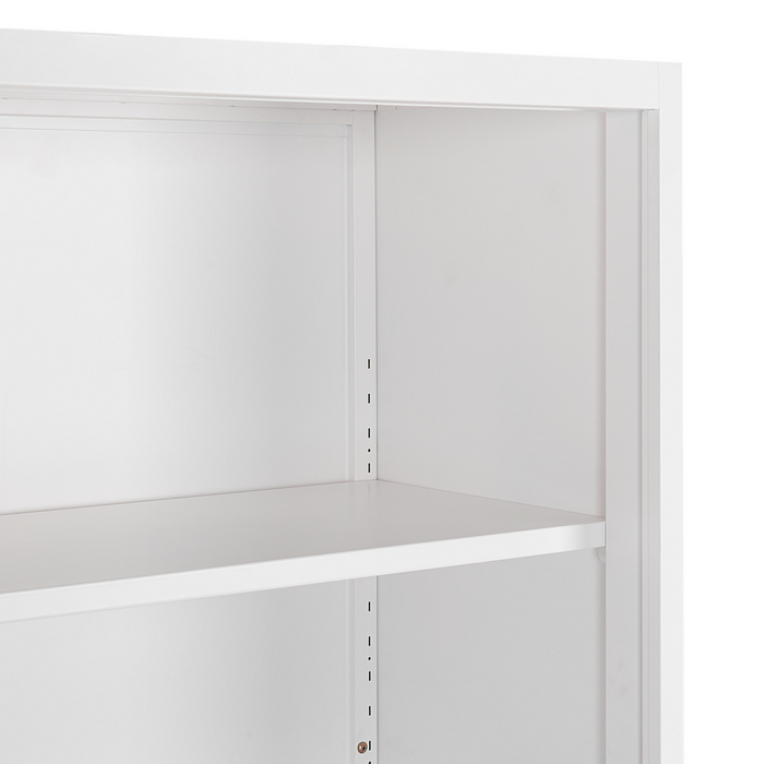 Armadietto con 2 ante e scaffale aperto con chiusura a chiave bianco ufficio di casa stile moderno