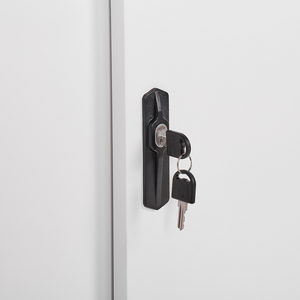 Armadietto con 2 ante e scaffale aperto con chiusura a chiave bianco ufficio di casa stile moderno