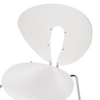 Set di 2 sedie da pranzo impilabili con sedile in plastica senza braccioli bianco stile moderno