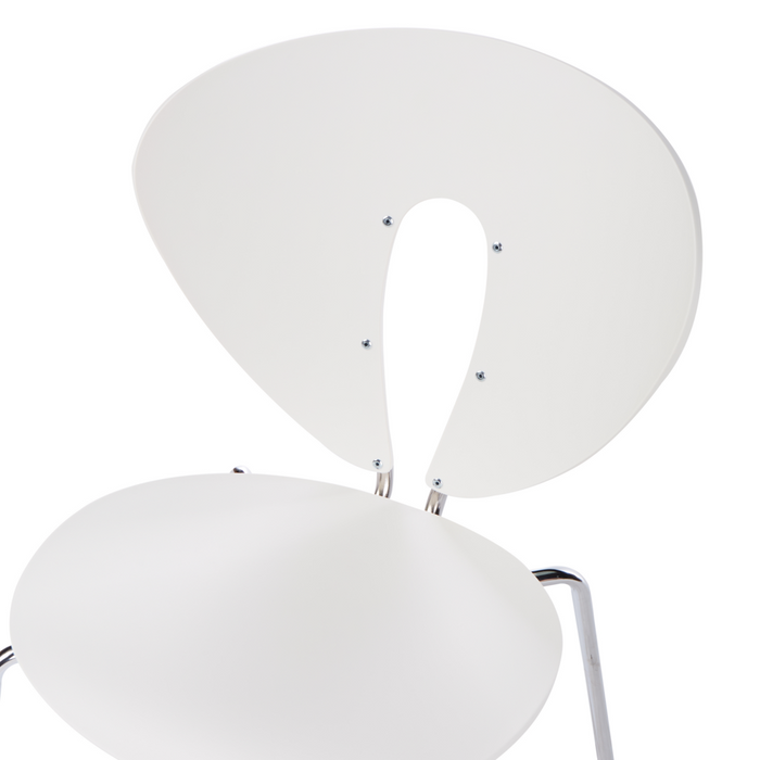 Set di 2 sedie da pranzo impilabili con sedile in plastica senza braccioli bianco stile moderno