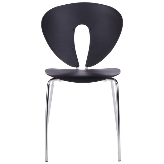 Set di 2 sedie da pranzo impilabili con sedile in plastica senza braccioli nero stile moderno