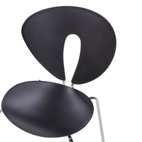 Set di 2 sedie da pranzo impilabili con sedile in plastica senza braccioli nero stile moderno