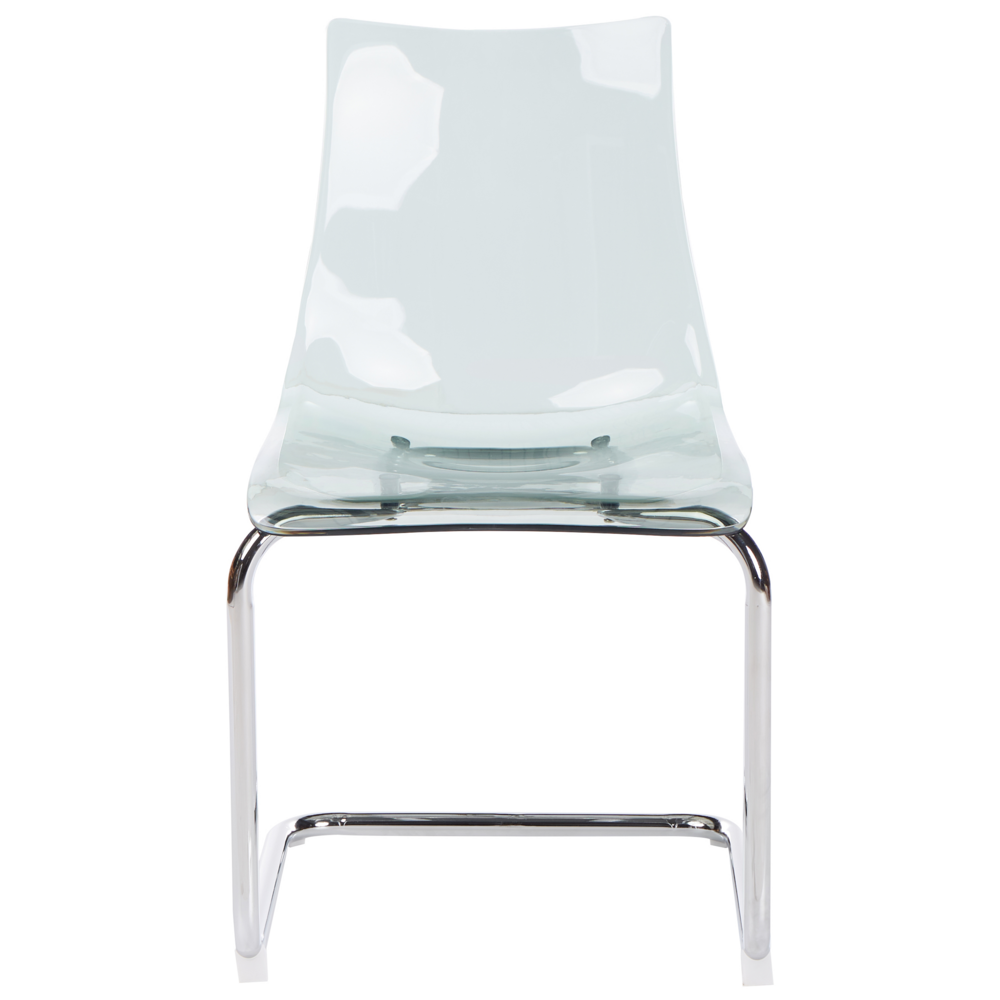 Set di 2 sedie da pranzo con seduta in plastica nero trasparente a sbalzo stile moderno