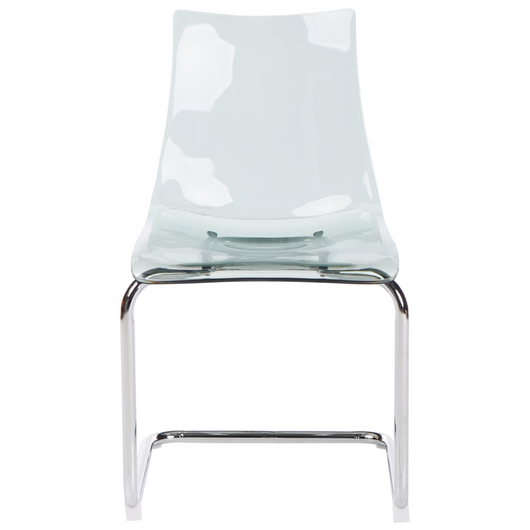 Set di 2 sedie da pranzo con seduta in plastica nero trasparente a sbalzo stile moderno