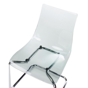 Set di 2 sedie da pranzo con seduta in plastica nero trasparente a sbalzo stile moderno