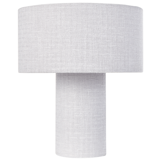Lampada da tavolo da comodino Grigio Base in cotone e lino Tessuto Paralume a tamburo 30 cm Stile moderno Soggiorno Camera da letto