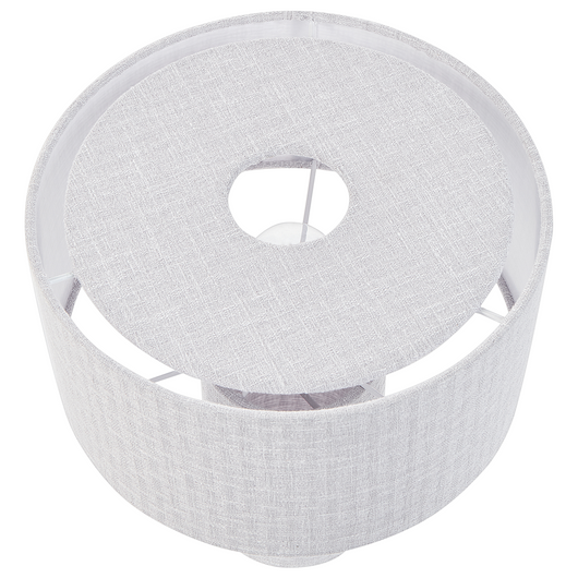 Lampada da tavolo da comodino Grigio Base in cotone e lino Tessuto Paralume a tamburo 30 cm Stile moderno Soggiorno Camera da letto