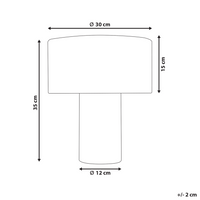 Lampada da tavolo da comodino Grigio Base in cotone e lino Tessuto Paralume a tamburo 30 cm Stile moderno Soggiorno Camera da letto