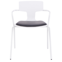 Set di 2 sedie da pranzo in plastica nera con cuscino nero stile moderno