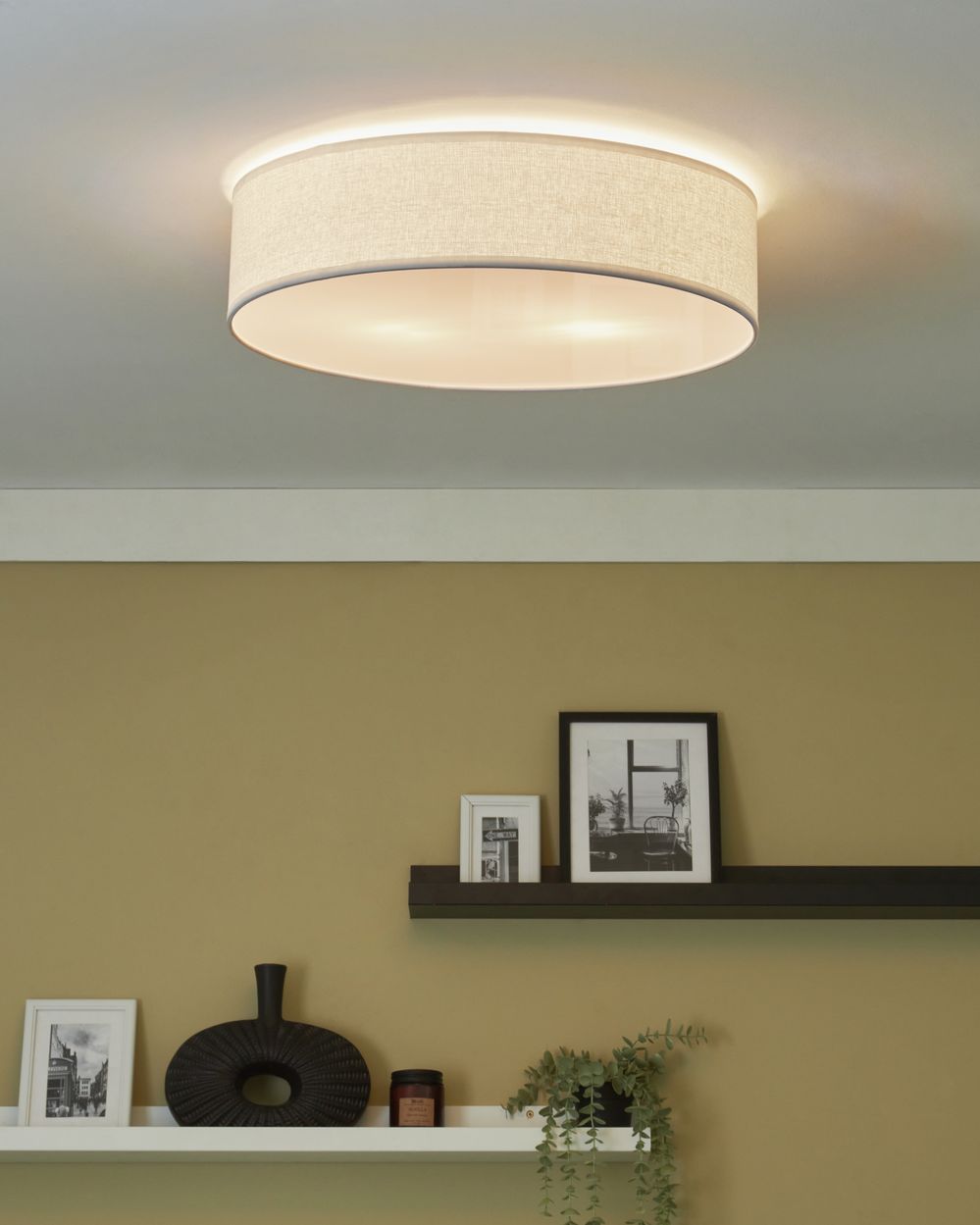 Lampada da soffitto bianca ø 60 cm Luce ad incasso Illuminazione Vimini Boho Moderna Soggiorno Camera da letto