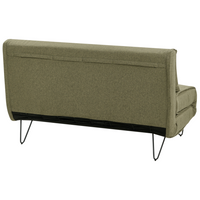 Divano letto 2 posti glamour con cuscini tessuto verde oliva Sfoderabile senza braccioli