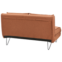Divano letto 2 posti glamour con cuscini in tessuto arancione senza braccioli Glamour