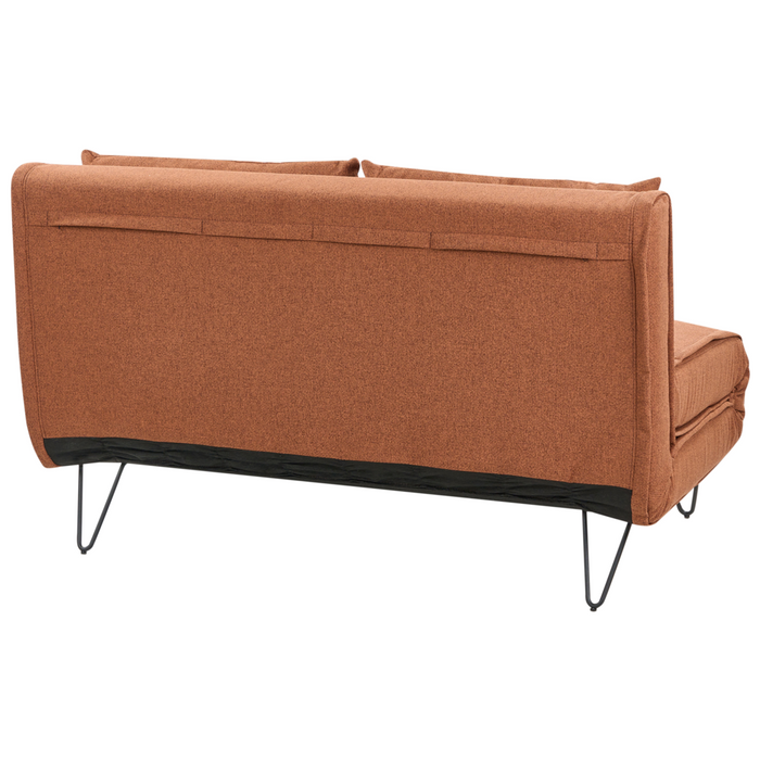 Divano letto 2 posti glamour con cuscini in tessuto arancione senza braccioli Glamour