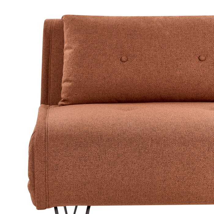 Divano letto 2 posti glamour con cuscini in tessuto arancione senza braccioli Glamour