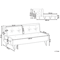 Divano letto 2 posti glamour con cuscini in tessuto arancione senza braccioli Glamour