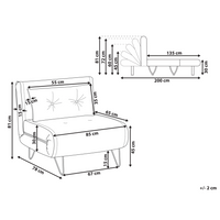 Divano letto singolo a 1 posto con cuscino in tessuto arancione senza braccioli con cuscino gambe in metallo glamour