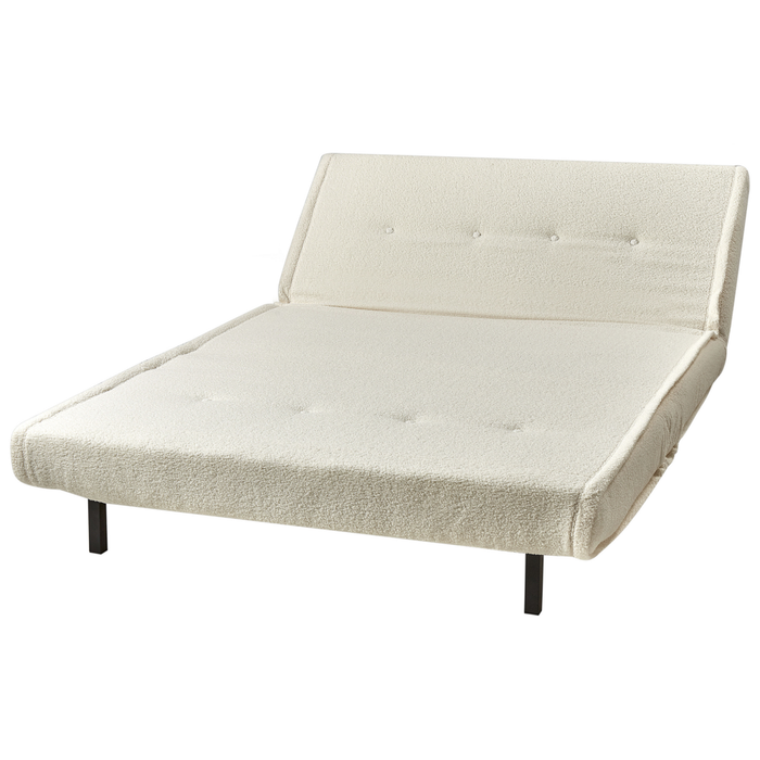 Set da salotto 3 posti con cuscini in tessuto bouclè beige chiaro con cuscini stile moderno