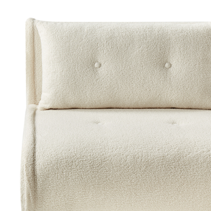 Divano letto 2 posti glamour con cuscini in tessuto bouclè beige chiaro senza braccioli Glamour