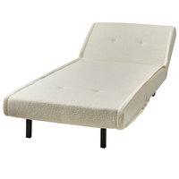 Divano Letto ad 1 Posto In Tessuto bouclè beige chiaro stile elegante glamour