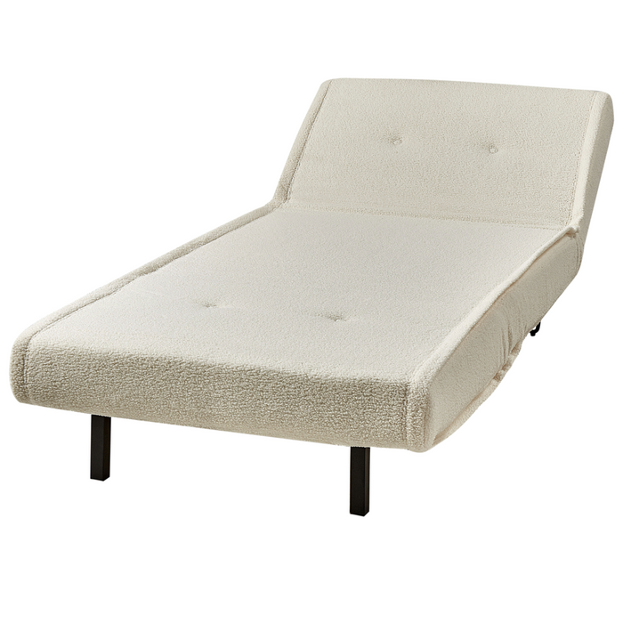 Divano Letto ad 1 Posto In Tessuto bouclè beige chiaro stile elegante glamour