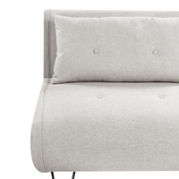 Divano Letto a 2 Posti In Tessuto grigio chiaro gambe in metallo glamour