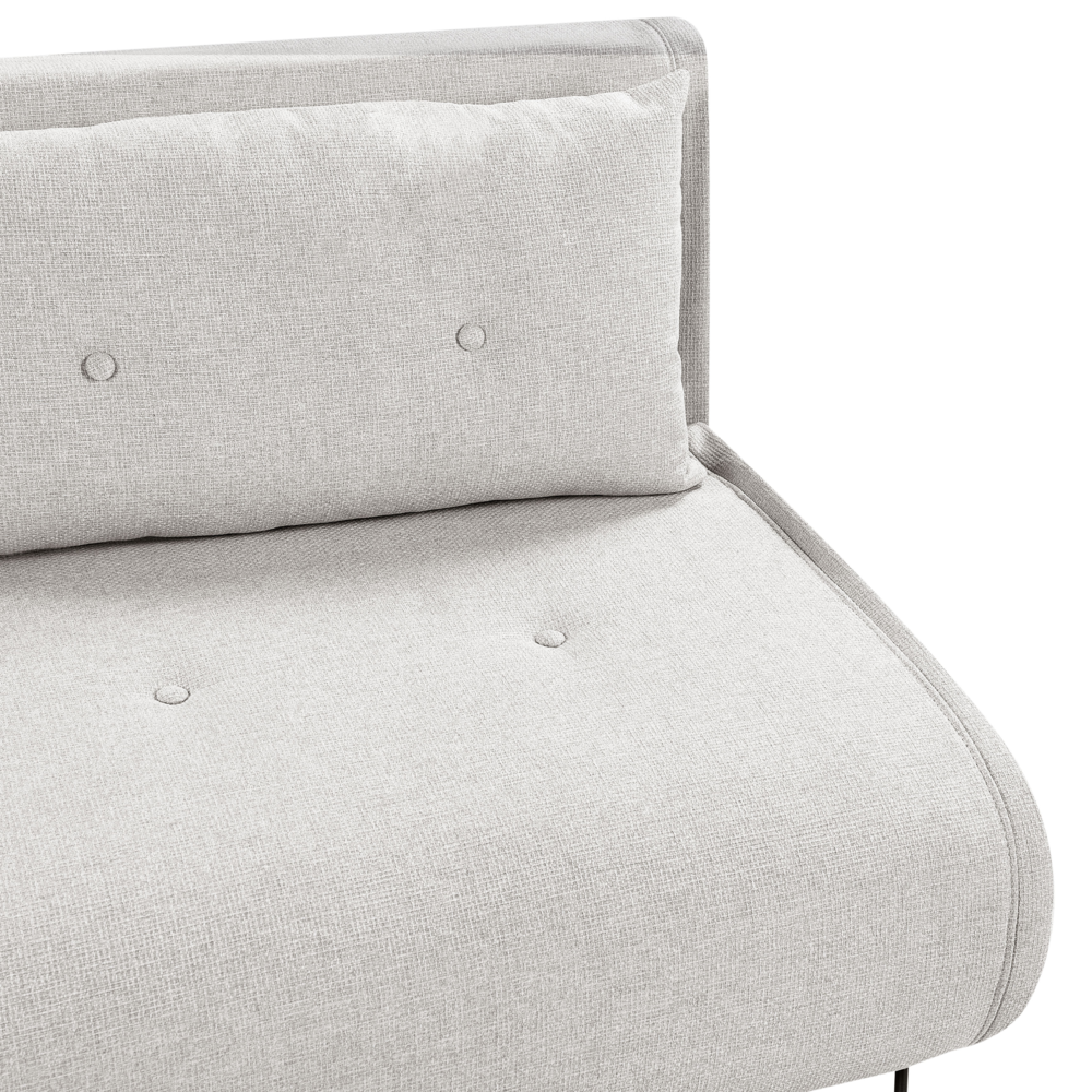 Divano Letto a 2 Posti In Tessuto grigio chiaro gambe in metallo glamour