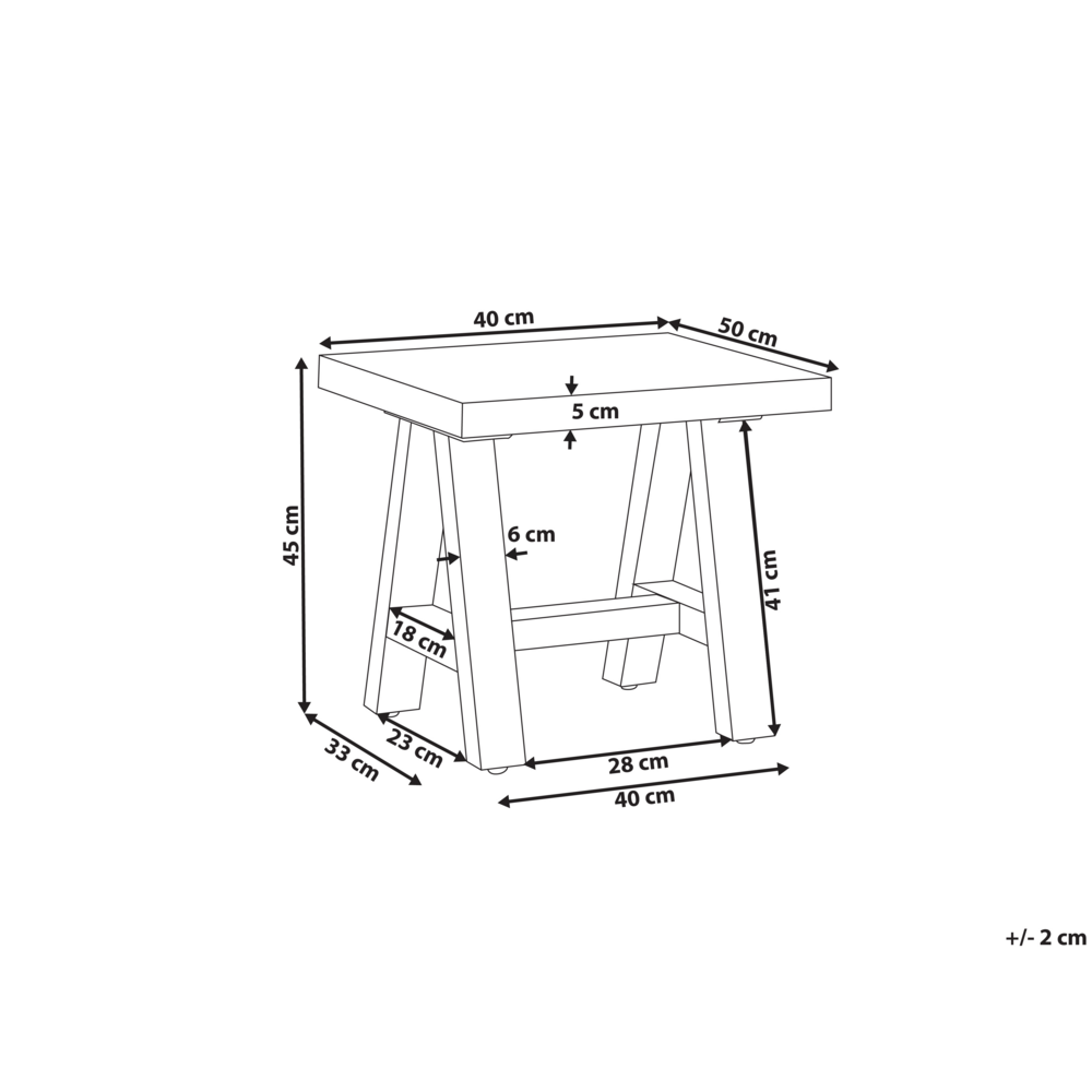 Sgabello da giardino per esterni in cemento con gambe in legno d'acacia grigio stile industriale