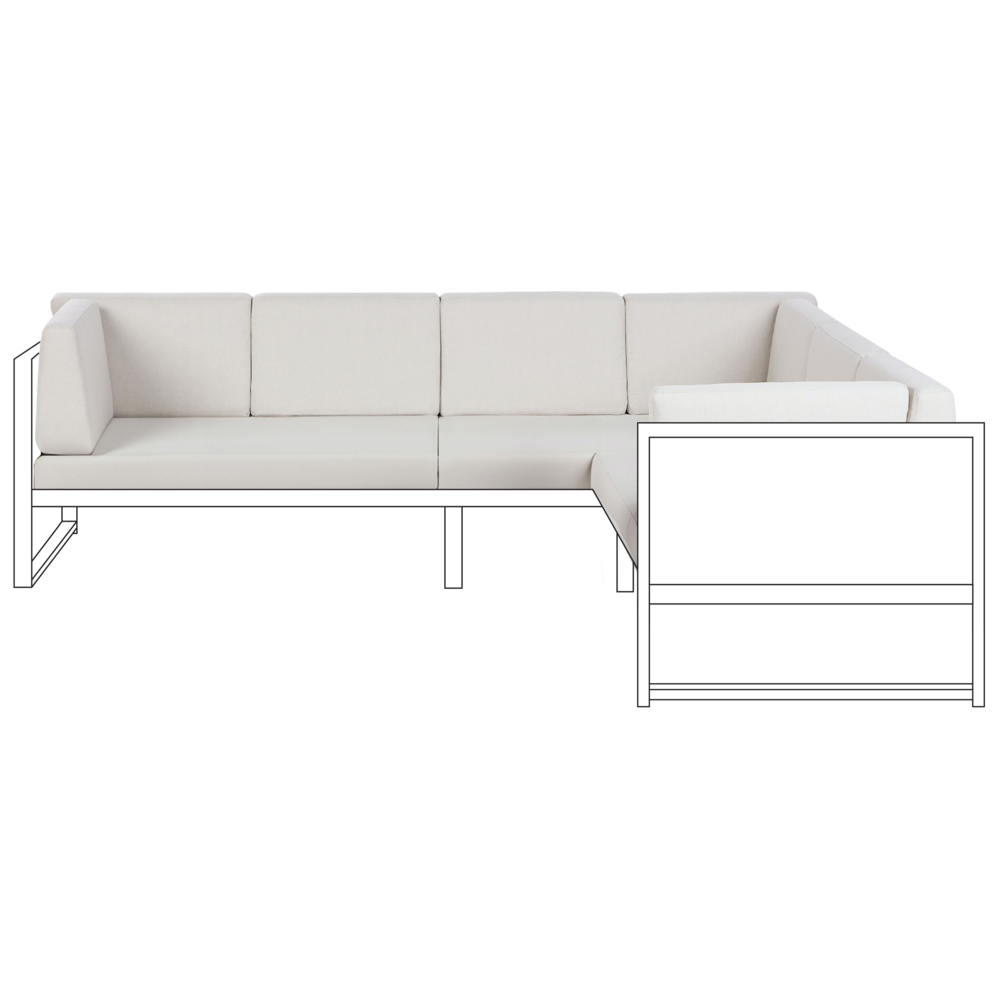 Set di Copricuscini per giardino bianco sporco resistente ai raggi UV con cerniera