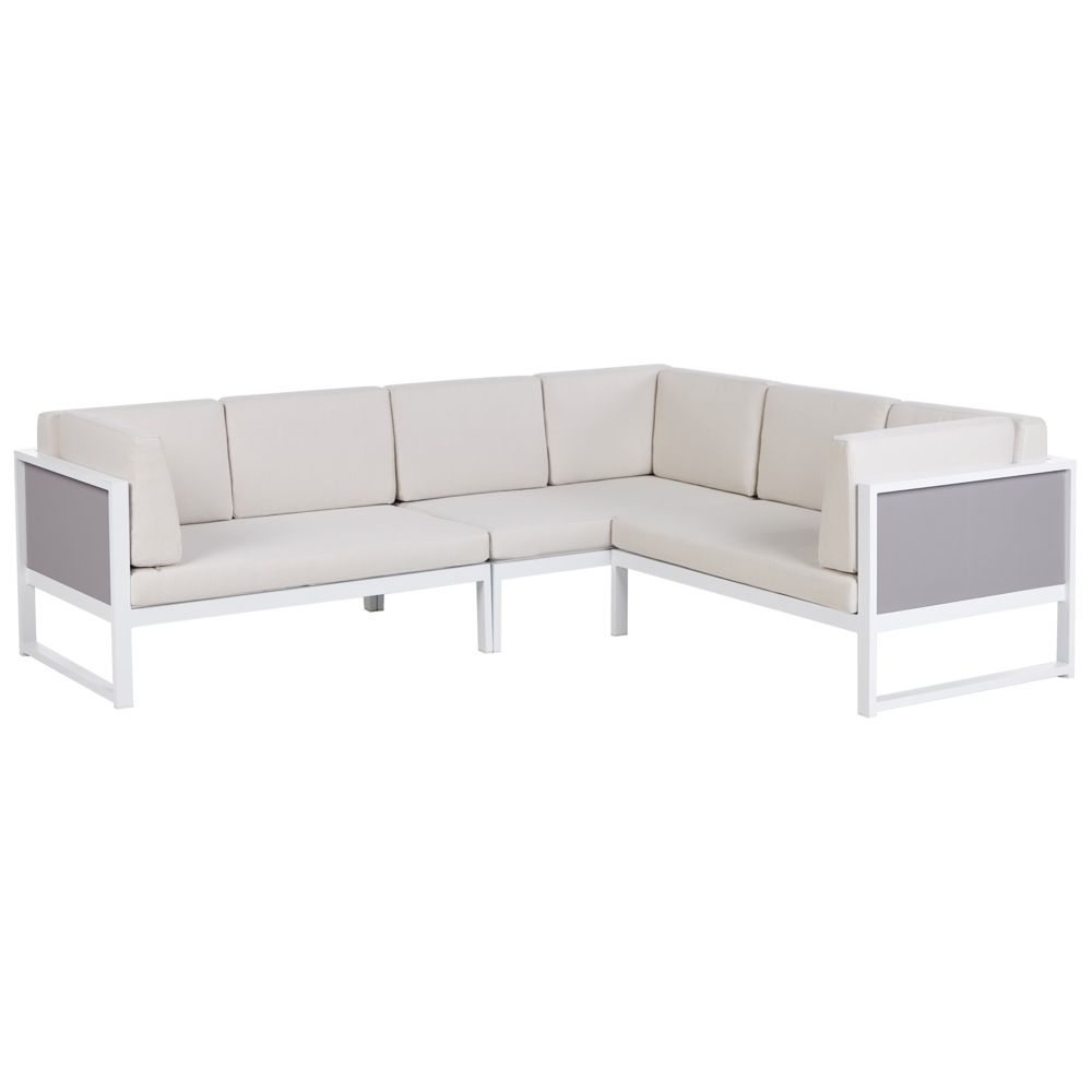 Set di Copricuscini per giardino bianco sporco resistente ai raggi UV con cerniera