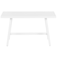 Tavolo da pranzo per esterni Bianco Alluminio Piano a doghe 120 x 64 cm Rettangolare per esterni Moderno Industriale