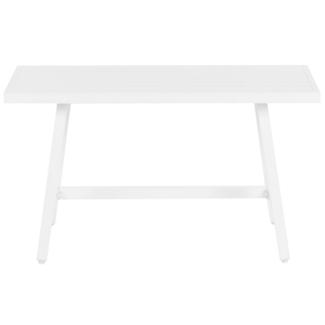 Tavolo da pranzo per esterni Bianco Alluminio Piano a doghe 120 x 64 cm Rettangolare per esterni Moderno Industriale