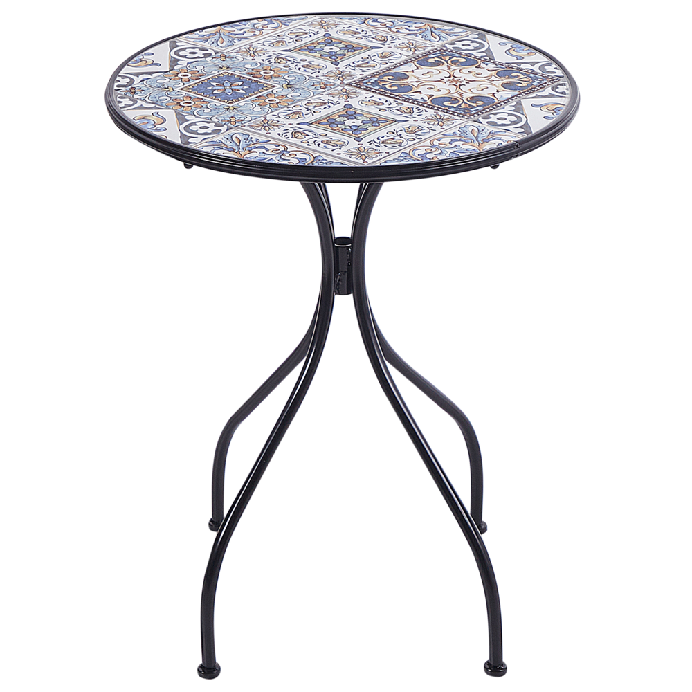 Set da bistrot da giardino in metallo nero con motivo a mosaico e struttura in ferro stile vintage