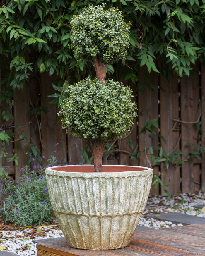 Vaso per piante verde ovale in terracotta ⌀ 50 cm Accessori per giardino e soggiorno all'aperto e al chiuso