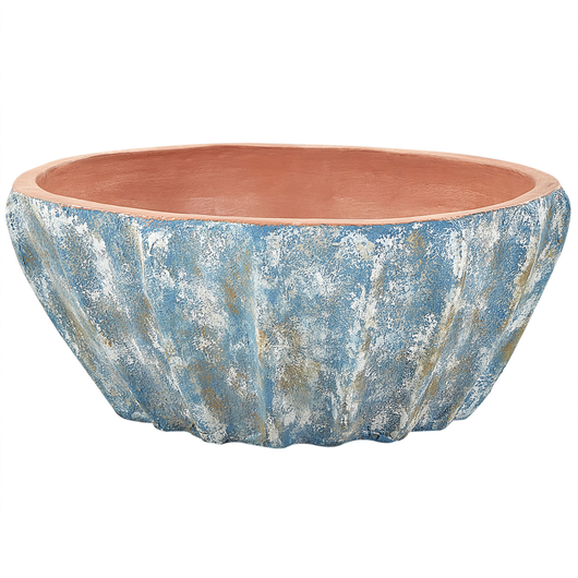 Vaso ovale per piante da giardino in terracotta blu ⌀ 51 cm per interni ed esterni
