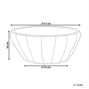 Vaso ovale per piante da giardino in terracotta blu ⌀ 51 cm per interni ed esterni