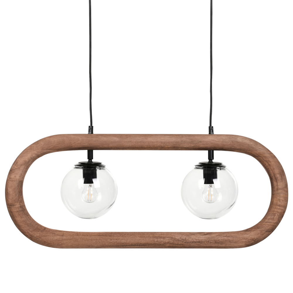 Lampada a sospensione Paralume in legno di mango scuro Plafoniera in stile industriale Boho Accessori per la casa Fatti a mano