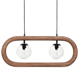 Lampada a sospensione Paralume in legno di mango scuro Plafoniera in stile industriale Boho Accessori per la casa Fatti a mano