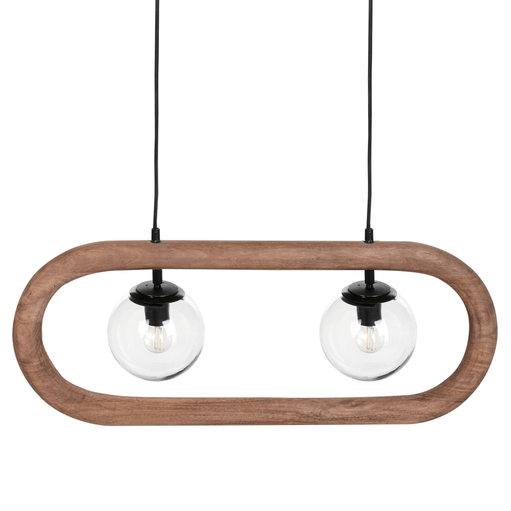 Lampada a sospensione Paralume in legno di mango scuro Plafoniera in stile industriale Boho Accessori per la casa Fatti a mano