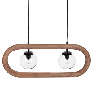 Lampada a sospensione Paralume in legno di mango scuro Plafoniera in stile industriale Boho Accessori per la casa Fatti a mano