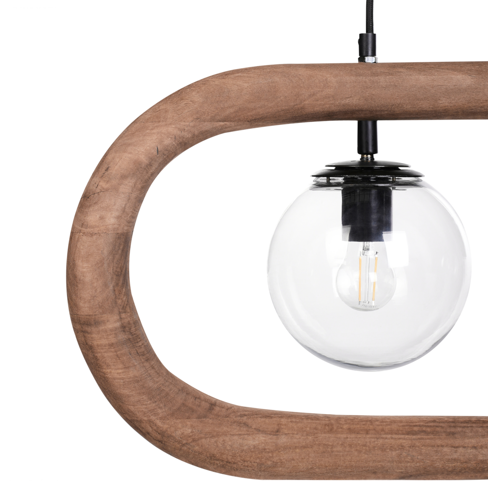 Lampada a sospensione Paralume in legno di mango scuro Plafoniera in stile industriale Boho Accessori per la casa Fatti a mano