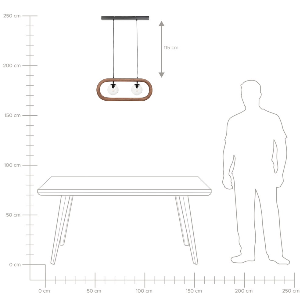 Lampada a sospensione Paralume in legno di mango scuro Plafoniera in stile industriale Boho Accessori per la casa Fatti a mano
