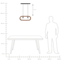 Lampada a sospensione Paralume in legno di mango scuro Plafoniera in stile industriale Boho Accessori per la casa Fatti a mano