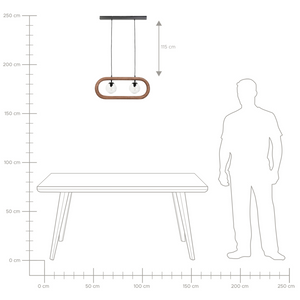Lampada a sospensione Paralume in legno di mango scuro Plafoniera in stile industriale Boho Accessori per la casa Fatti a mano