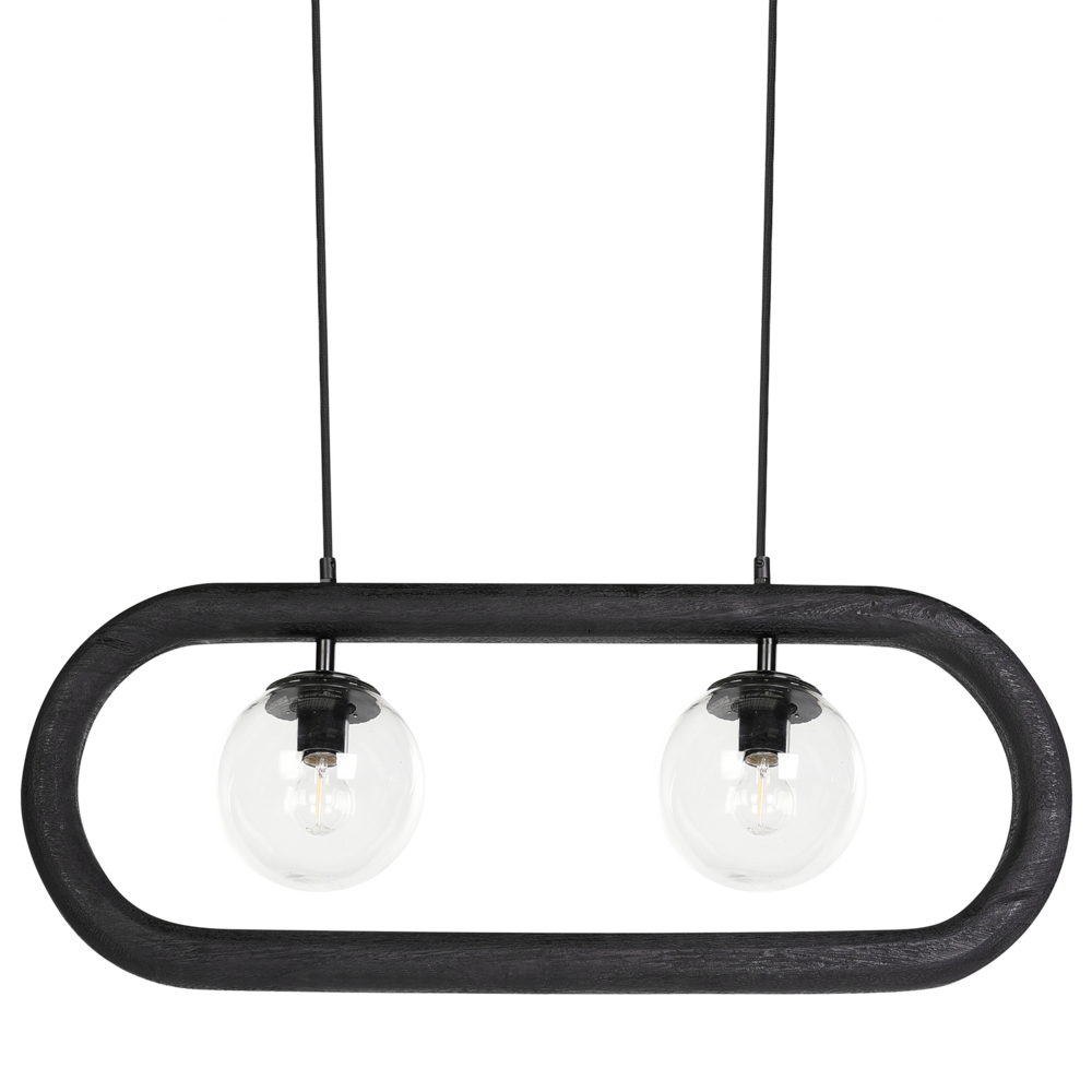 Lampada a sospensione Paralume in legno di mango nero Plafoniera in stile industriale Boho Accessori per la casa Fatti a mano