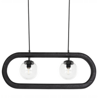 Lampada a sospensione Paralume in legno di mango nero Plafoniera in stile industriale Boho Accessori per la casa Fatti a mano