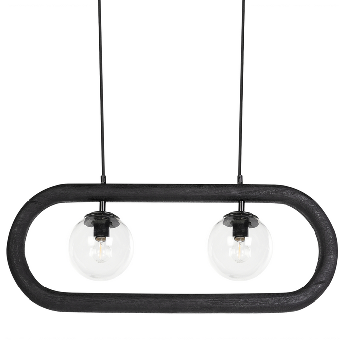 Lampada a sospensione Paralume in legno di mango nero Plafoniera in stile industriale Boho Accessori per la casa Fatti a mano