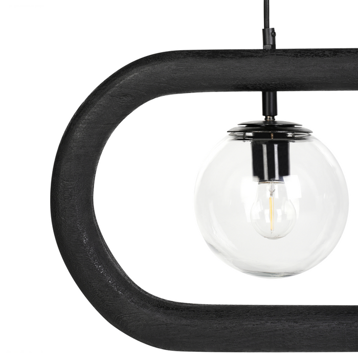 Lampada a sospensione Paralume in legno di mango nero Plafoniera in stile industriale Boho Accessori per la casa Fatti a mano