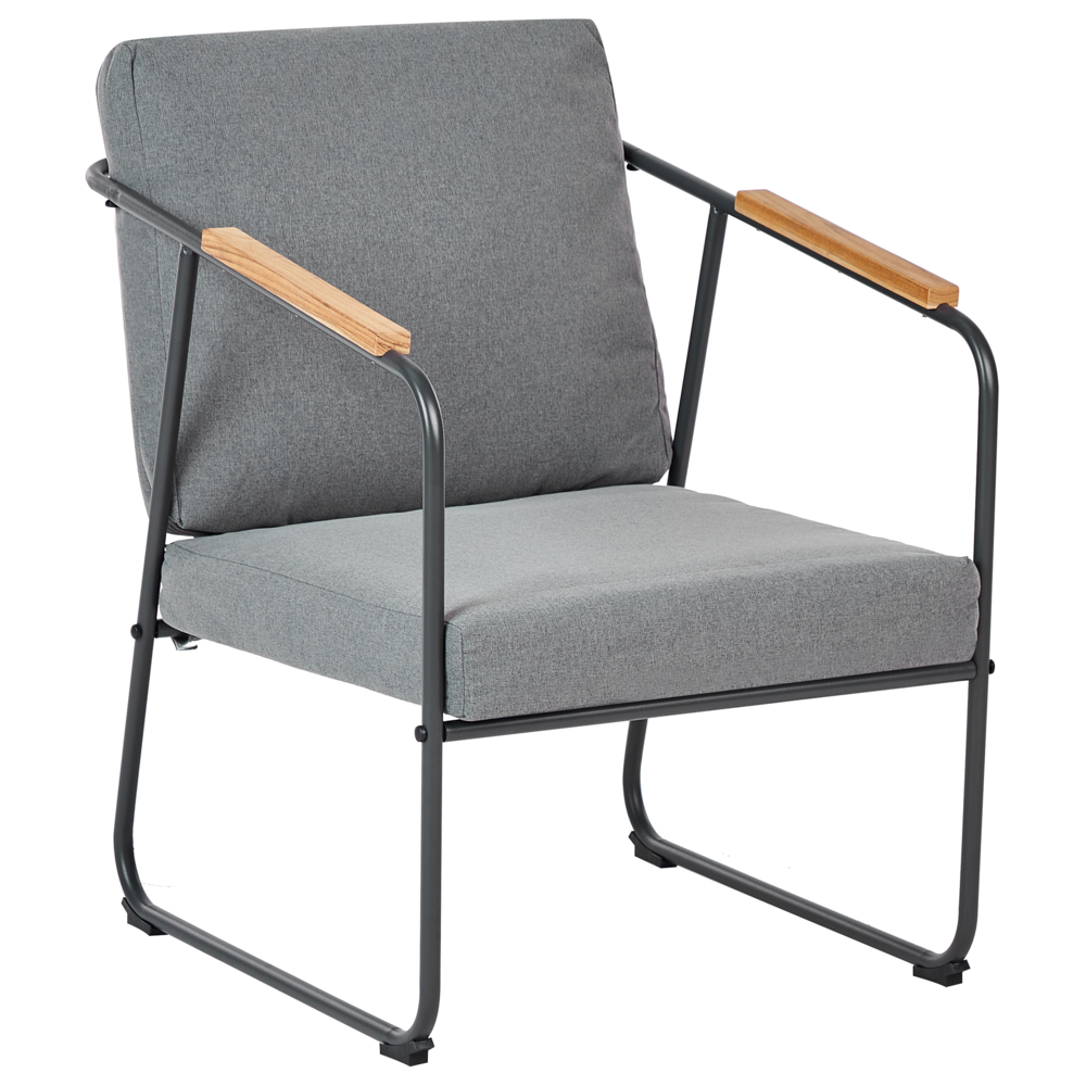 Set da giardino 4 posti in acciaio con tavolo grigio stile industriale