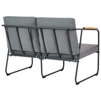 Set da giardino 4 posti in acciaio con tavolo grigio stile industriale